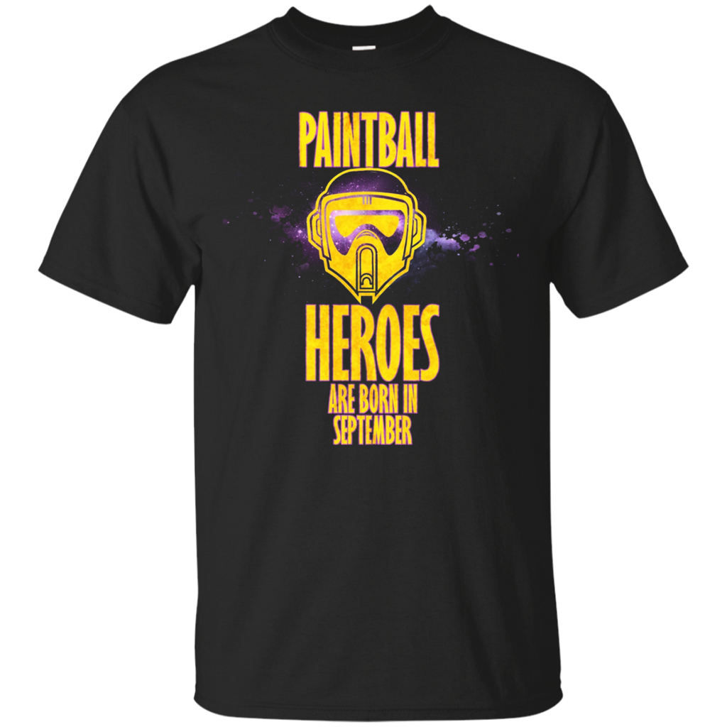 Paintball Heroes are Born in September Bday Tshirt Tee_Black