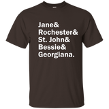 Jane Eyre Character List Classic Literature T-shirt