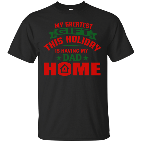 Dad Home For Holidays T Shirt For Thanksgiving Or Christmas_black