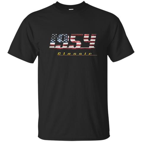 1954 Classic Shirt Vintage Retro Style With Us Flag_black