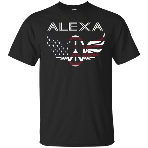 Alexa American Hippy Wings Peace Emblem T-shirt_black=