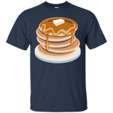 Pancake Emoji T-Shirt Syrup Butter Breakfast Waffles Plate_Black