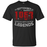 September 1963 The Birth of legends , 54 Years Old T-shirt_Black