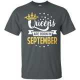 Queens Are Born In September T-shirt Birthday Funny Plus Siz_black