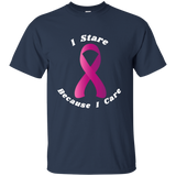 Breast Cancer Awareness T-shirt - I Stare Because I Care_black=