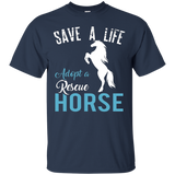 Save A Life Adopt A Rescue Horse - Shirt For Horse Lover_Black