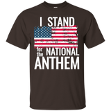 I Stand For The Anthem I Don't Kneel T Shirt American Flag_black