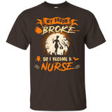My broom broke I became a Nurse Halloween T-Shirt_Black