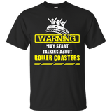 Warning May Start Talking About Roller Coasters T-shirt_Black