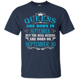 Queens Are Born In September 30 T-Shirt_Black