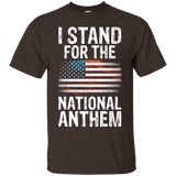 I Stand For The National Anthem T-shirt Usa Flag Design_black