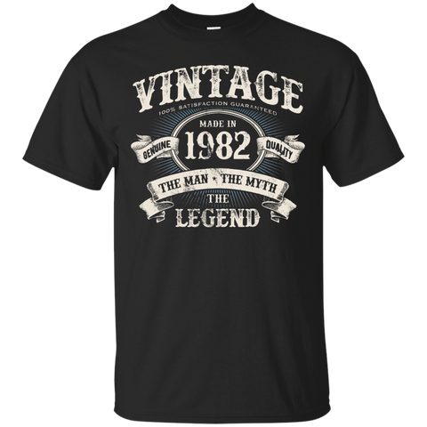 Vintage Man Myth Legends Are Made in 1982 35th Birthday_Black