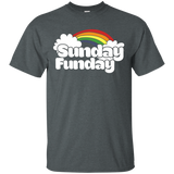 Sunday Funday shirt cute retro rainbow t-shirt_Black