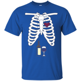 Funny Wine Lover Skeleton Halloween T-shirt Costume Fun_black=