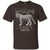 Human Costume Cheetah Funny T-shirt Fast African Cat Gift_black=