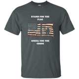 Stand For The Flag, Kneel For The Cross T-shirt Gift_black=