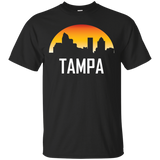 Tampa Florida Sunset Skyline Silhouette T-Shirt_Black