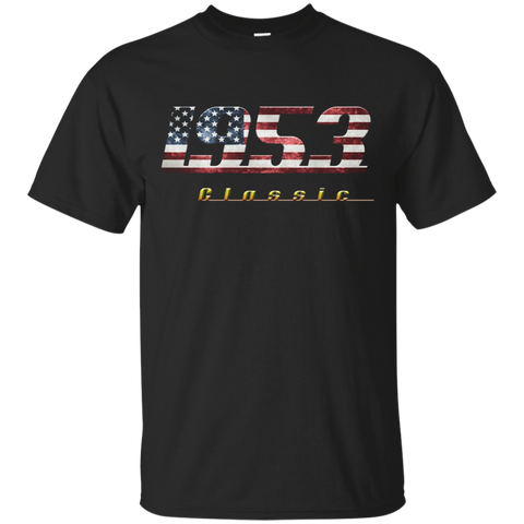 1953 Classic Shirt Vintage Retro Style With Us Flag_black