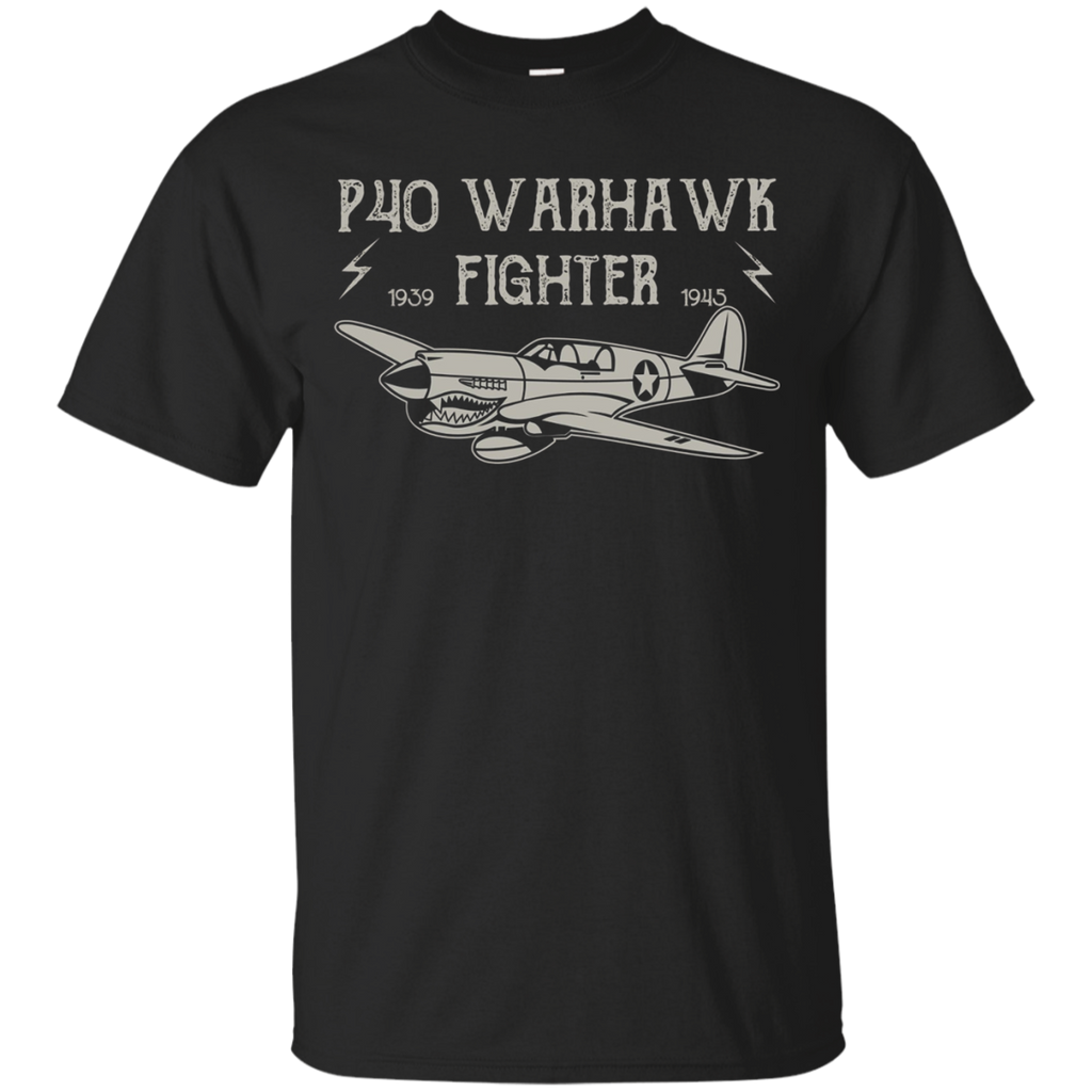 P-40 Warhawk WWII Aeroplane T Shirt_Black