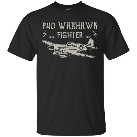 P-40 Warhawk WWII Aeroplane T Shirt_Black