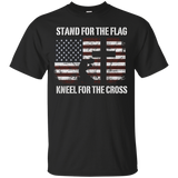 Stand For The Flag Kneel For The Cross American Flag T-shirt_black=