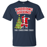 Cute Dabbing Around The Christmas Tree T Shirt Santa Swag_black