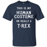 T Rex Halloween Costume Shirt Easy Funny for Men Boys Girls_Black