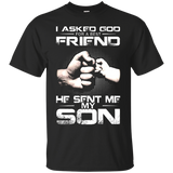 The God Sent Me My Son T-Shirt Father's Day_Black