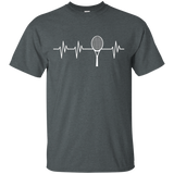 Racquet Heartbeat Funny Tennis Player T Shirt Gift_Black