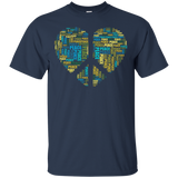 Peace Sign Word Cloud Heart Shape T-Shirt_Black