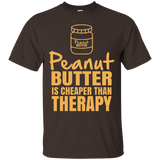 Peanut Butter Therapy T Shirt, Funny Peanut Lover Tee Gift_Black