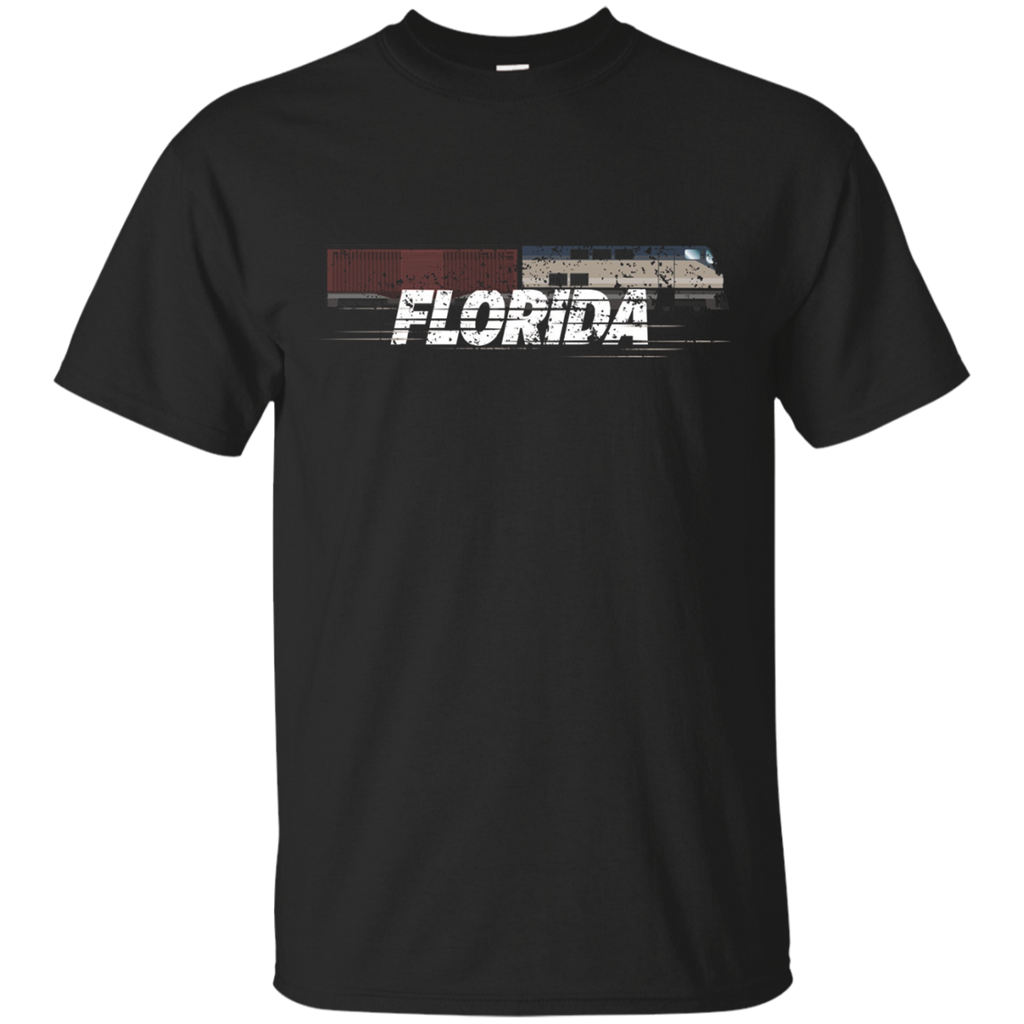 Railroad Engineer Florida Model Railroad T Shirt_Black