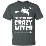 I'm With This Crazy Witch Halloween T-shirt Halloween Party_black=