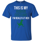 Human Costume I'm Really A T-rex Funny Halloween T-shirt_black=