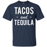 Tacos and Tequila T-shirt, Funny Love tacos Shirt for Women_Black