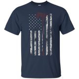 Thin Red Line American Firefighter Flag Axe T Shirt_Black