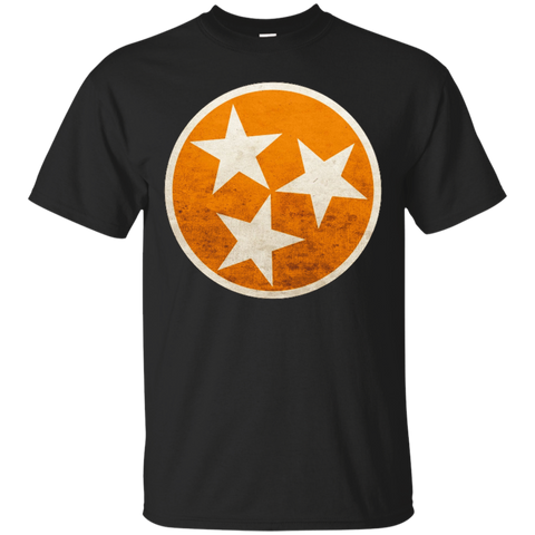 Tennessee Shirt Big State Flag Orange & White Vintage_Black