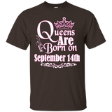 Queens Are Born On September 14th Funny Birthday T-Shirt_Black