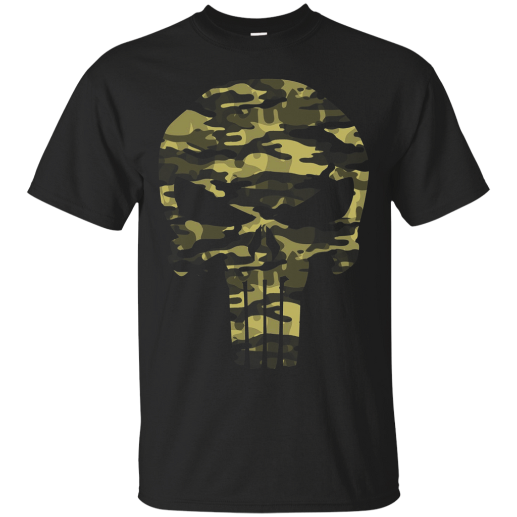 Punisher Camo Skull Symbol Graphic T-Shirt_Black