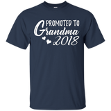 Womens Promoted to Grandma 2018 T-Shirt - New Grandma Gift_Black