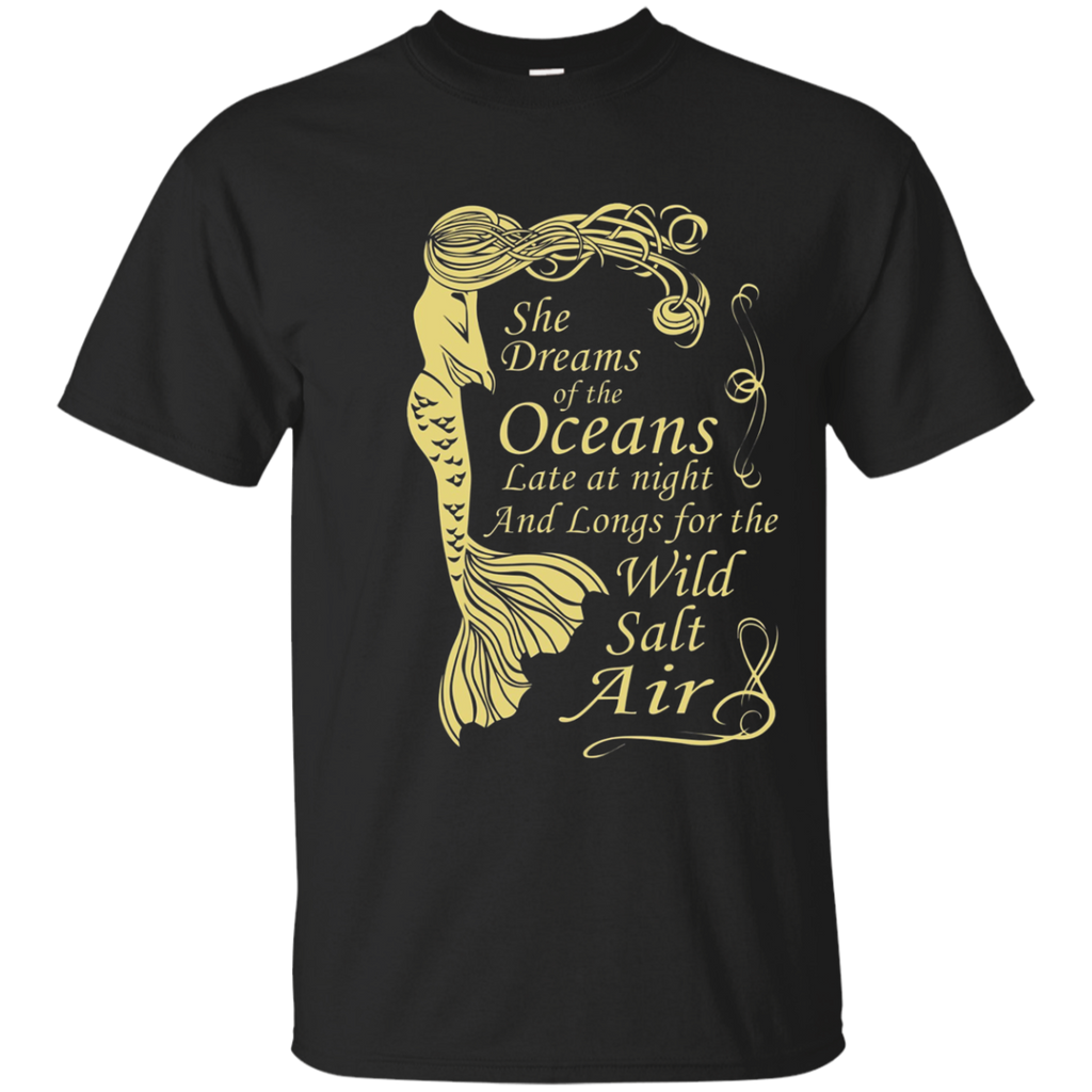 Mermaid Maiden - She Dreams of the Oceans - Trending Now Tee_Navy