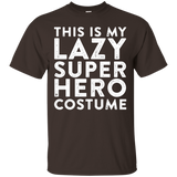 mifunneycraft - THIS IS MY LAZY SUPER HERO COSTUME t shirts_Black