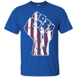 Patriotic American Flag Fist T-shirt_Black