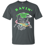 Ravin Raven T-Shirt - Rave Party Neon Bird Funny Tee_Black
