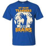 1st Grade Teachers Love Brains Halloween T-shirt_black=