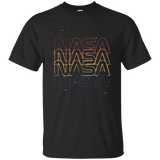NASA Repeating Rainbow Logo Stars Retro Vintage T-Shirt_Black