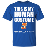 This Is My Human Costume I'm Really a Fox Halloween T-Shirt_Black