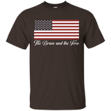 American Patriot U.s. Flag The Brave And The Free T-shirt_black