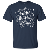 Thankful Grateful Blessed Shirt Christian Bible Psalm 107_Black