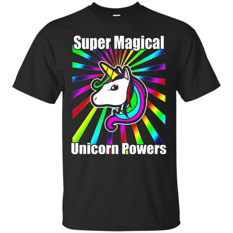 Super Magical Unicorn Powers Colorful Sunburst Rainbow Neon_Black